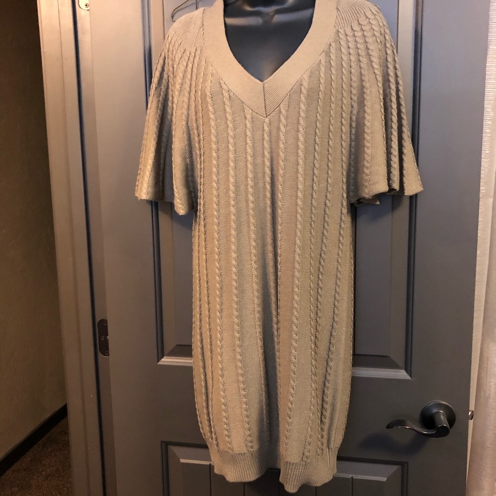 Calvin Klein Knit Flutter Sleeve Sweater Dress